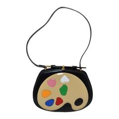 Moschino Retro Rare 1990s Artist's Palette Leather Shoulder Bag