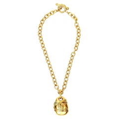 Chanel Chain Necklace With CC Pendant