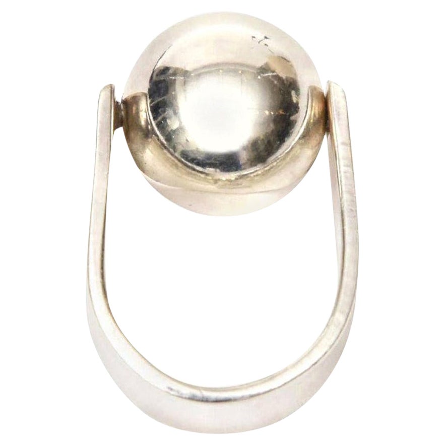 Vintage Angela Cummings Sterling Silver Sculptural Ball Ring For Sale