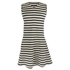 Chloe Dress Striped Charcoal and Vanilla A-Line Modern 38 / 4 