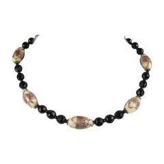 Vintage Murano glass Cooper-black Italian Lampwork Necklace 10