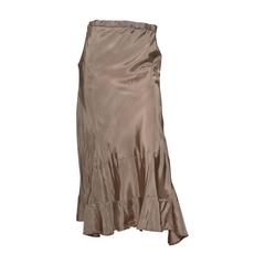 Comme des Garcons Taupe Drawstring Waist Skirt