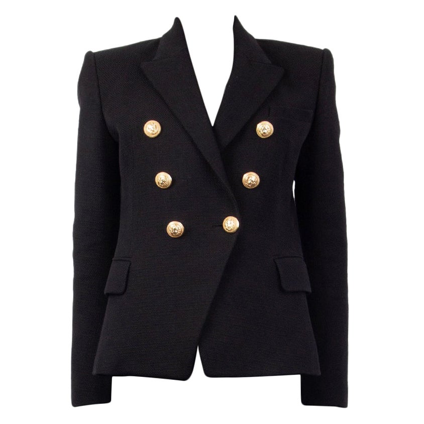 Balmain Slim Fit Super 120'S Wool Tailored Jacket, Men's Size L wool black type Vintage Second Hand