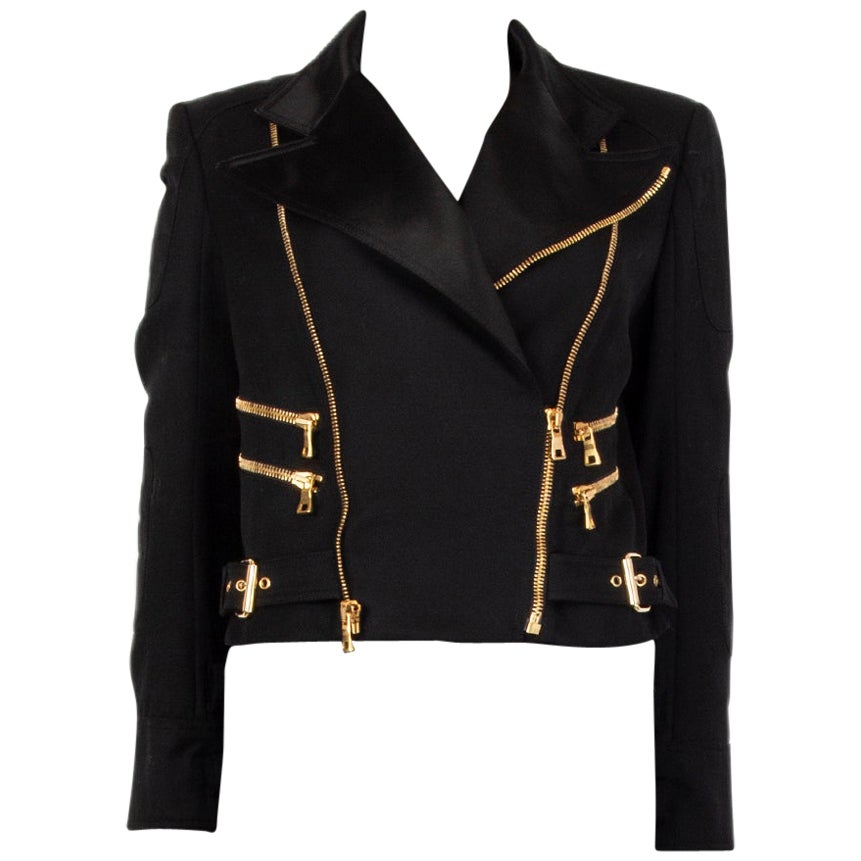 Balmain Studded Black Leather Jacket For Sale at 1stDibs