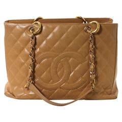 Chanel Beige GST- Camel Caviar Leather Grand Shopper