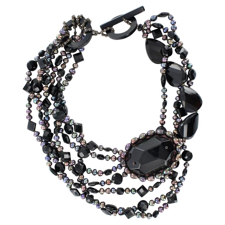 onyx and pearl necklace