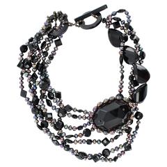 Daniele Cornaggia Black Onyx and Biwa Pearl Necklace