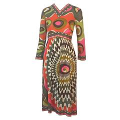 1960s Emilio Pucci Silk Jersey Print Dress 3