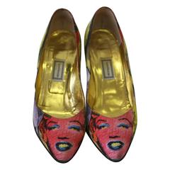Iconic Gianni Versace Marilyn Printed Shoes Spring 1991