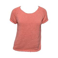 Issey Miyake Pleats Please Salmon Knit Top