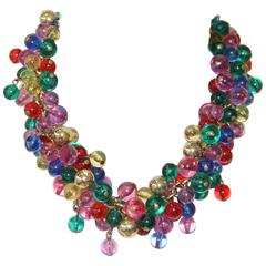 Rare Gianni Versace Glass Bead Multi-Strand Pop Art Collar Spring 1991