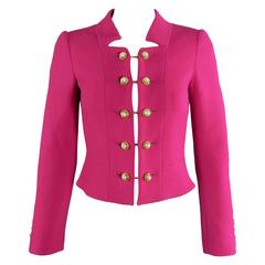 Moschino Hot Fuchsia Pink Jacket with Gold and Pearl Toggles