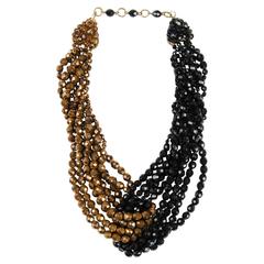 Coppola e Toppo half crystal bead intertwined necklace 1960s