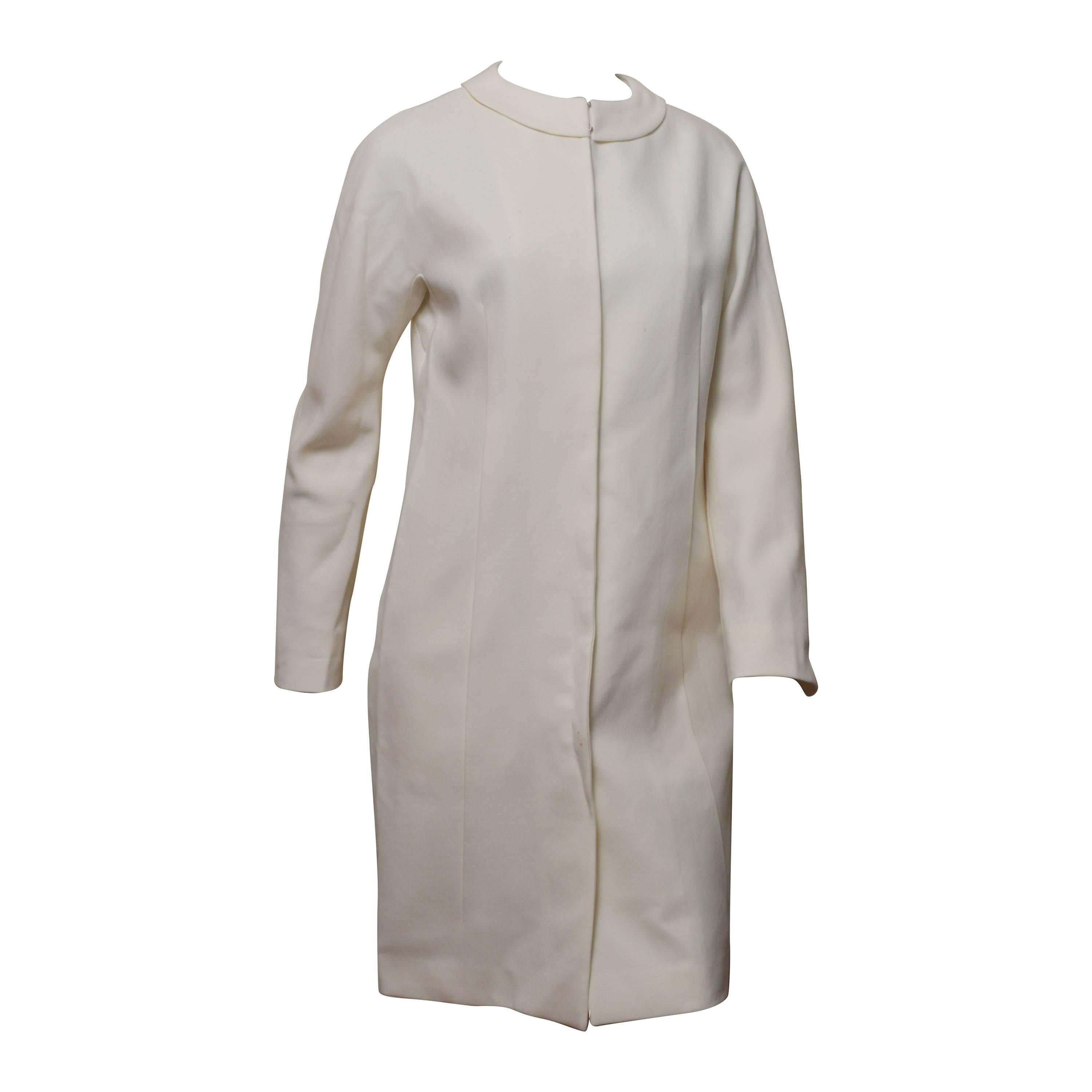 Jil Sander Cream Wool Coat