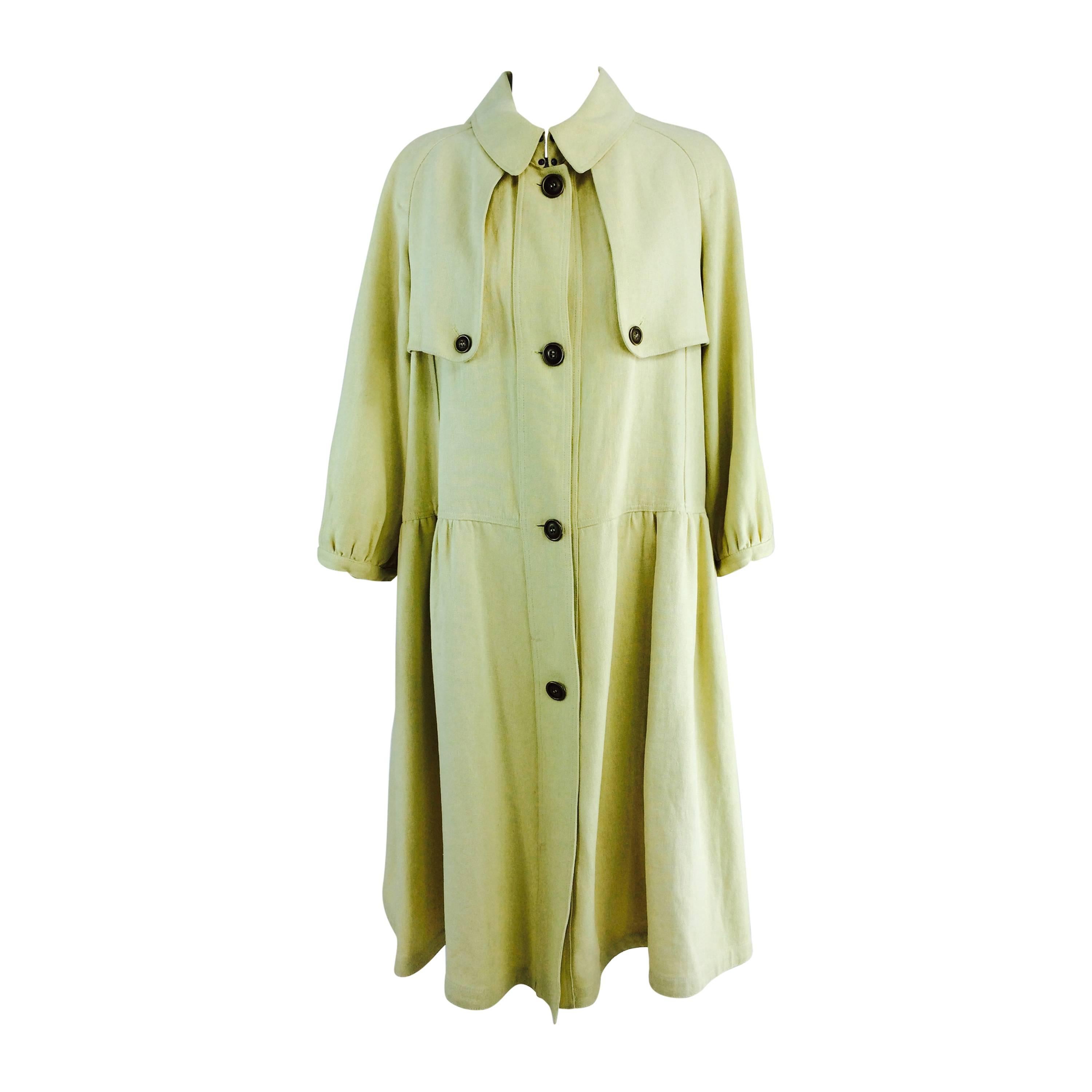 Burberry butter yellow hemp coat dress 2005