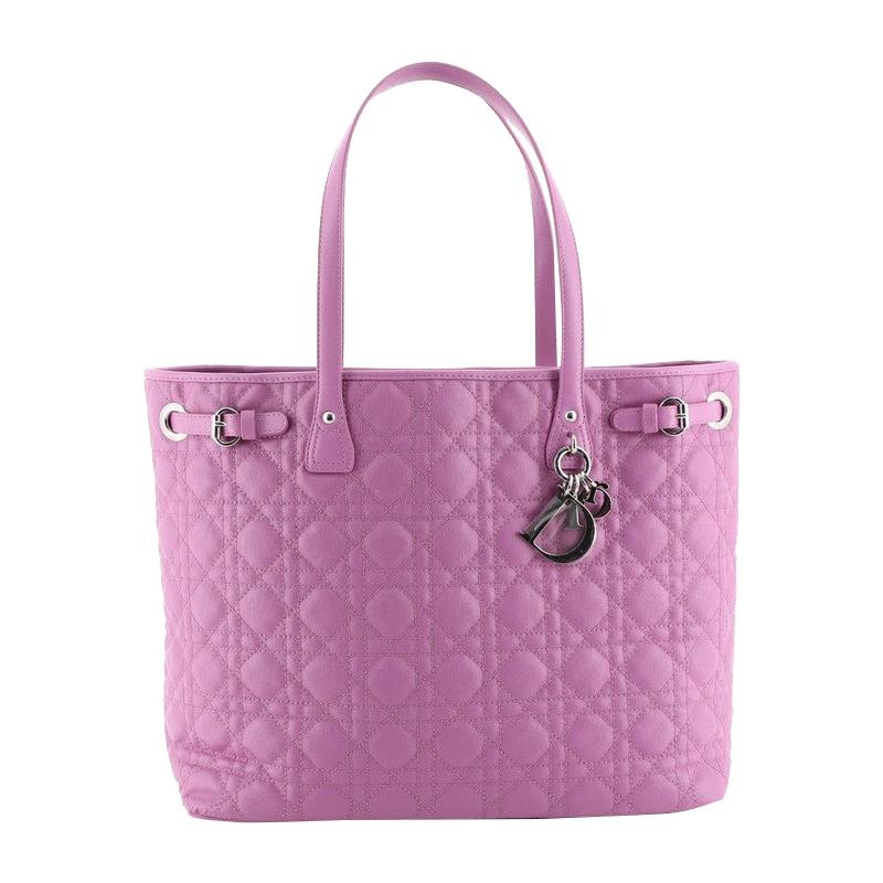 Christian Dior Panarea Tote Cannage Quilt Canvas Medium