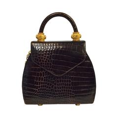 Vincenza Crocodile Embossed Leather Bag