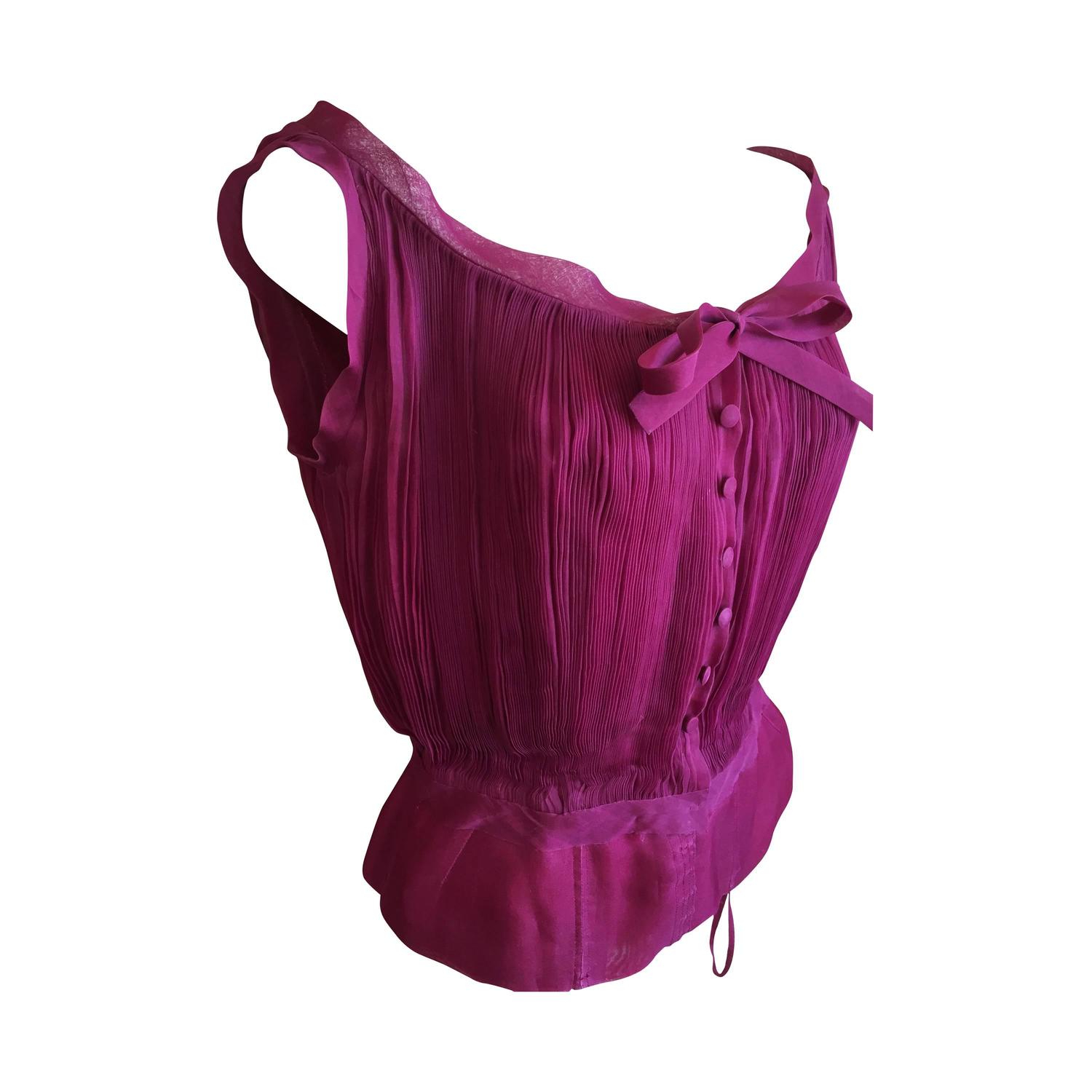Christian Dior A' 1954 Haute Couture Pleated Purple Top at 1stdibs