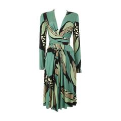 Issa Green Floral & Butterfly Print  Wrap Dress