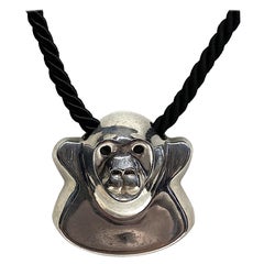 Halskette mit Gorilla-Anhänger aus Sterlingsilber der Zoo-Serie von Dante