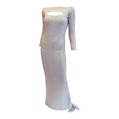 Marc Bouwer Vintage beaded stretch jersey peek-a-boo gown
