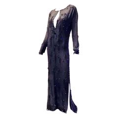 Prada silk beaded kaftan dress/gown