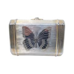 Saks Fifth Avenue Opulent Gilt Metal Butterfly Evening Bag c 1970s