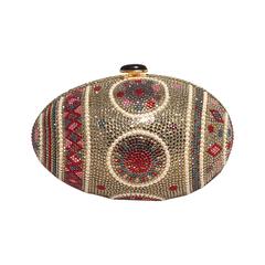 Judith Leiber Swarovski Crystal and Pearl Faberge Egg Minaudiere