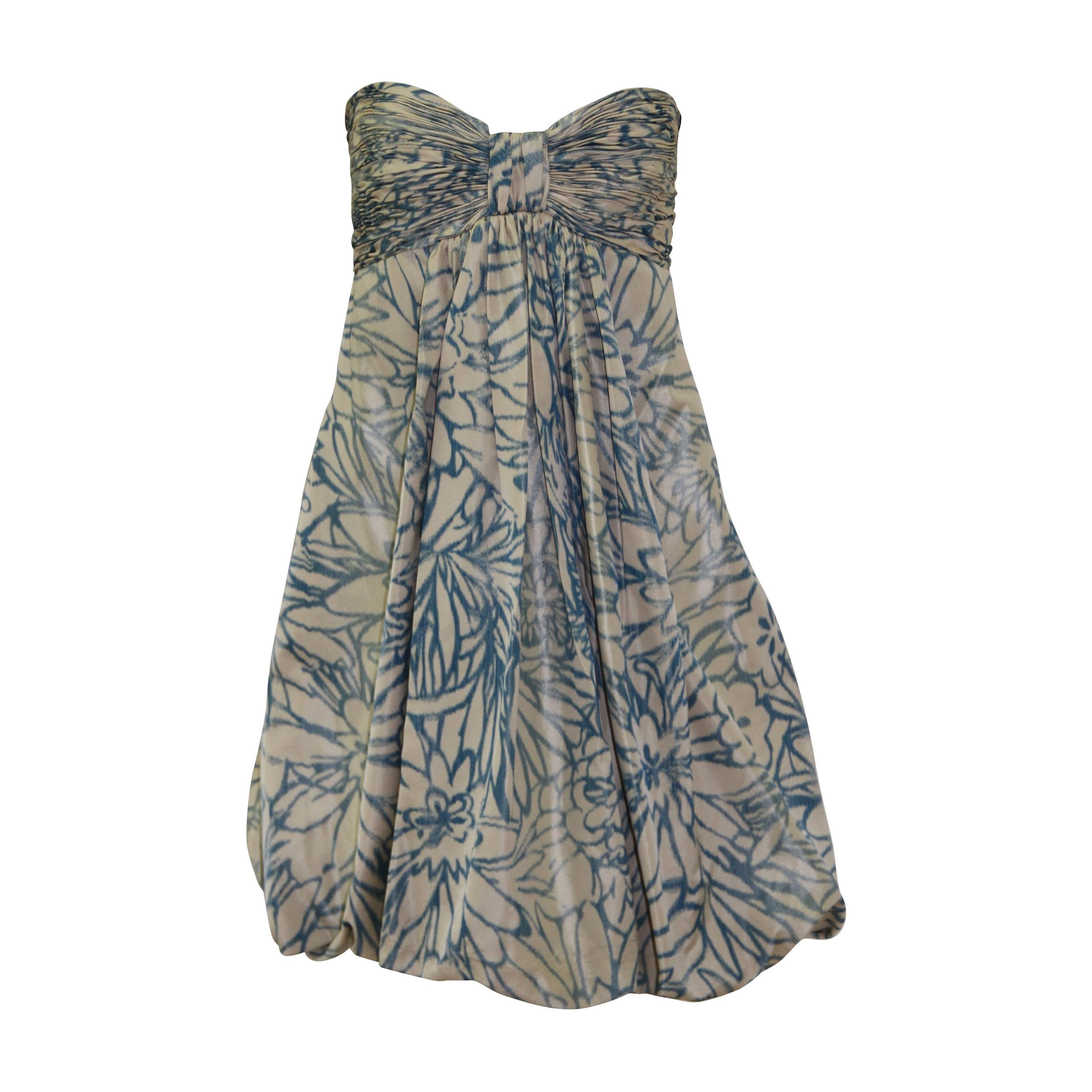 Oscar De La Renta Bubble Printed Silk Cocktail Dress 1990's For Sale