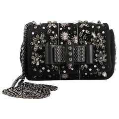 Christian Louboutin Sweet Charity Crossbody Bag Embellished Suede Mini,