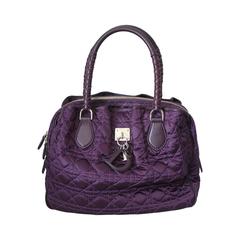 Christian Dior Purple Quilted Fabric Bag with Hanging Charms SHW