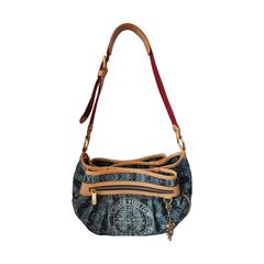 Louis Vuitton Striped Blue Denim Adjustable Shoulder Bag - circa 2006