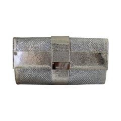 Used Jimmy Choo Silver & Gold Lame & Leather Sparkle Clutch - GHW