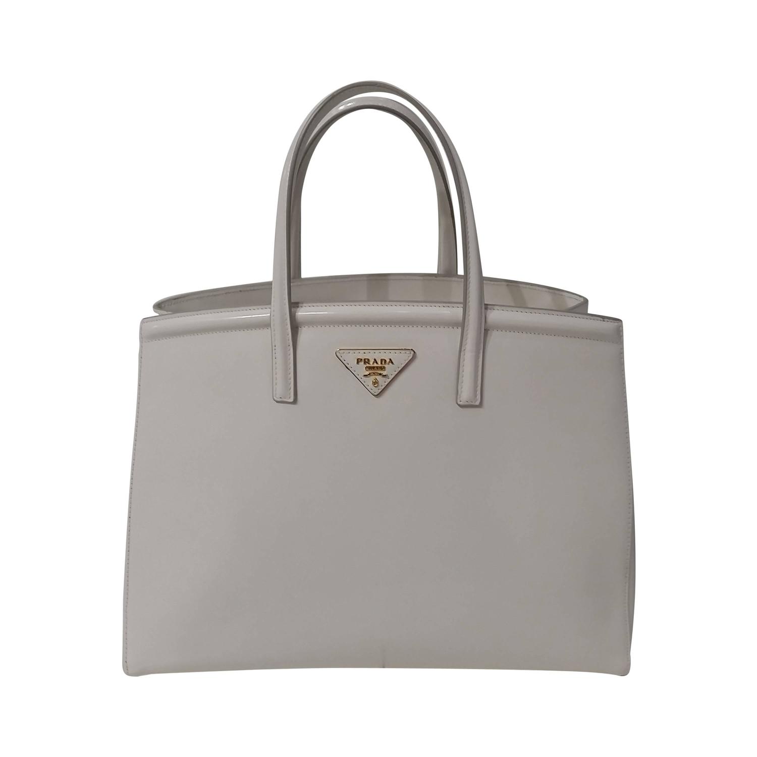 prada black and white leather bag  