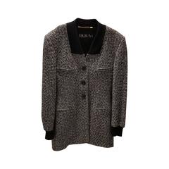 1980s Escada by Margaretha Ley grey and black jacket 8