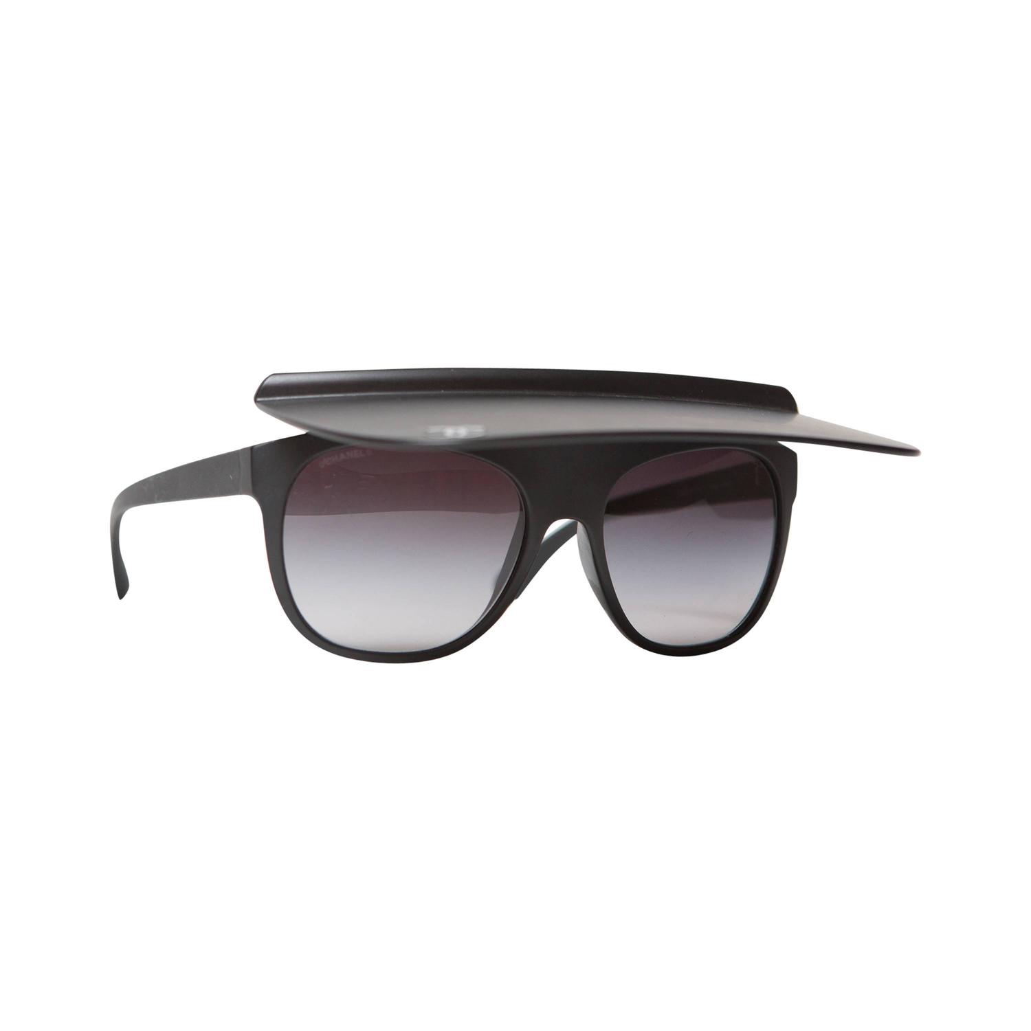 CHANEL Black Spring/Summer 2014 Runway Sunglasses with Visor at 1stdibs