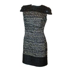 Giambattista Valli Black Stone and Mulit Tweed Dress - 10