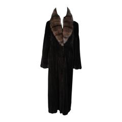 Valentino Female Black Forest Mink Coat with Sable Collar 6