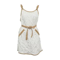 Chanel 13C Runway Brocade Versailles Dress White/Gold 8