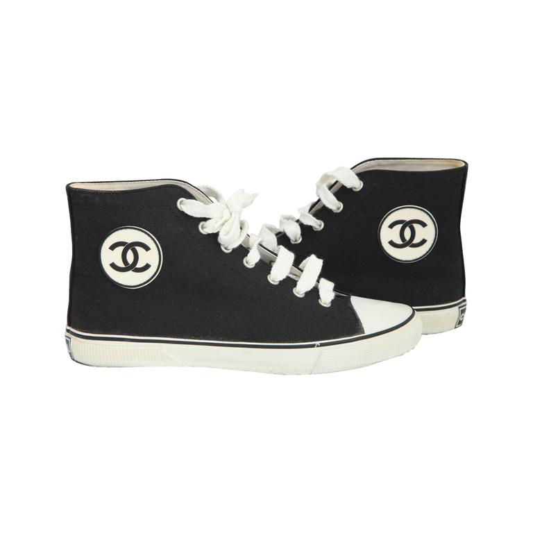 Rare Chanel Converse Style Sneakers For Sale at 1stDibs
