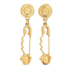 Rare Gianni Versace Large Safety Pin Earrings