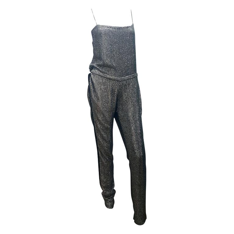 2000s Gucci by Tom Ford Backless Black Crystals Jumpsuit at 1stDibs