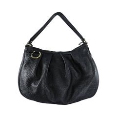 Used GUCCI Guccissima SUKEY Black Leather Hobo Bag / Purse