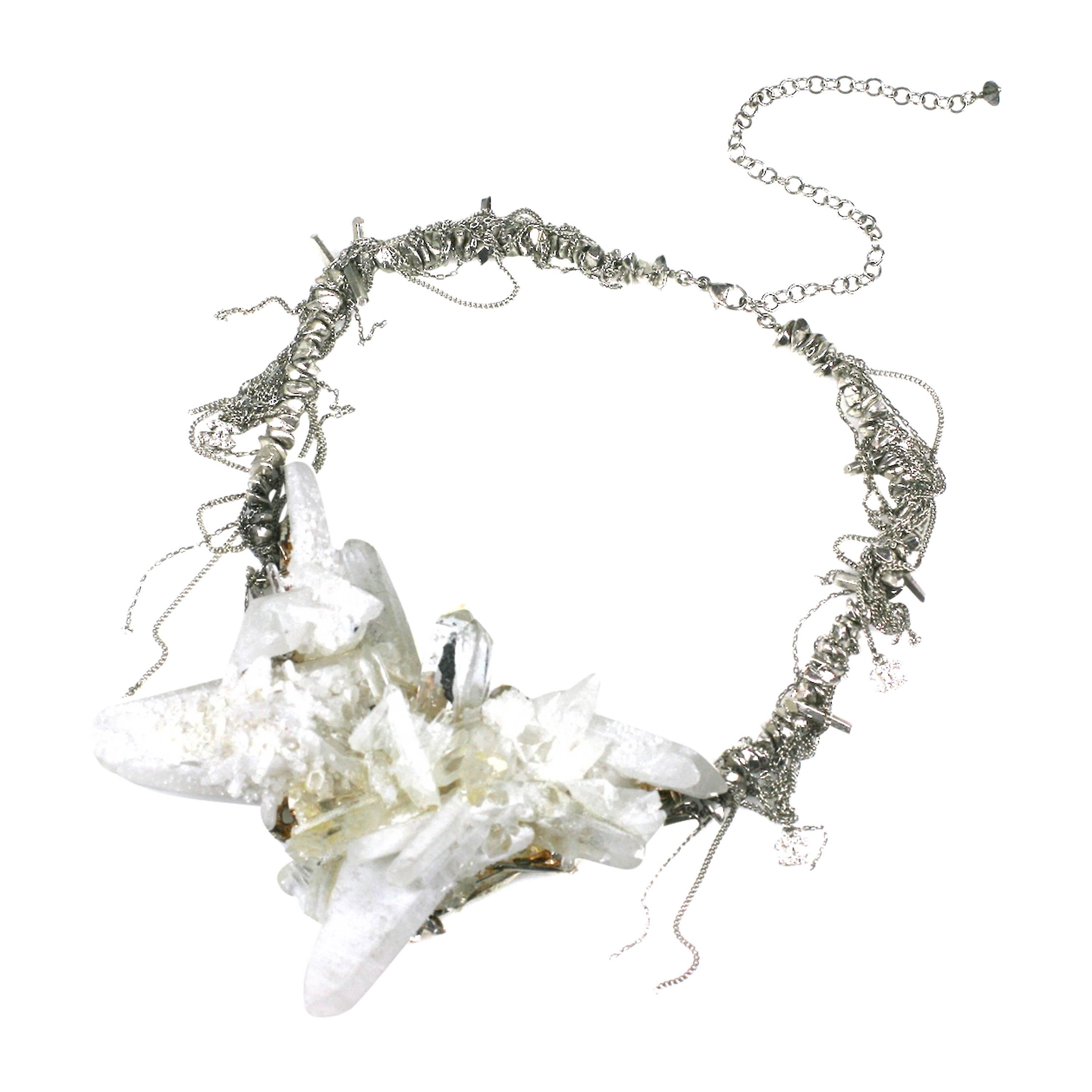 Chanel Rock Crystal Runway "Ice" Necklace F/W 2010, Maison Goossens For Sale