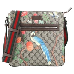 Gucci Front Zip Messenger Tian Print GG Coated Canvas Medium