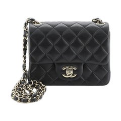 Chanel Square Classic Single Flap Bag Quilted Lambskin Mini