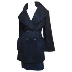 Alexander McQueen New Cashmere Popped Lapel Collar Jacket and Skirt A/W 1999