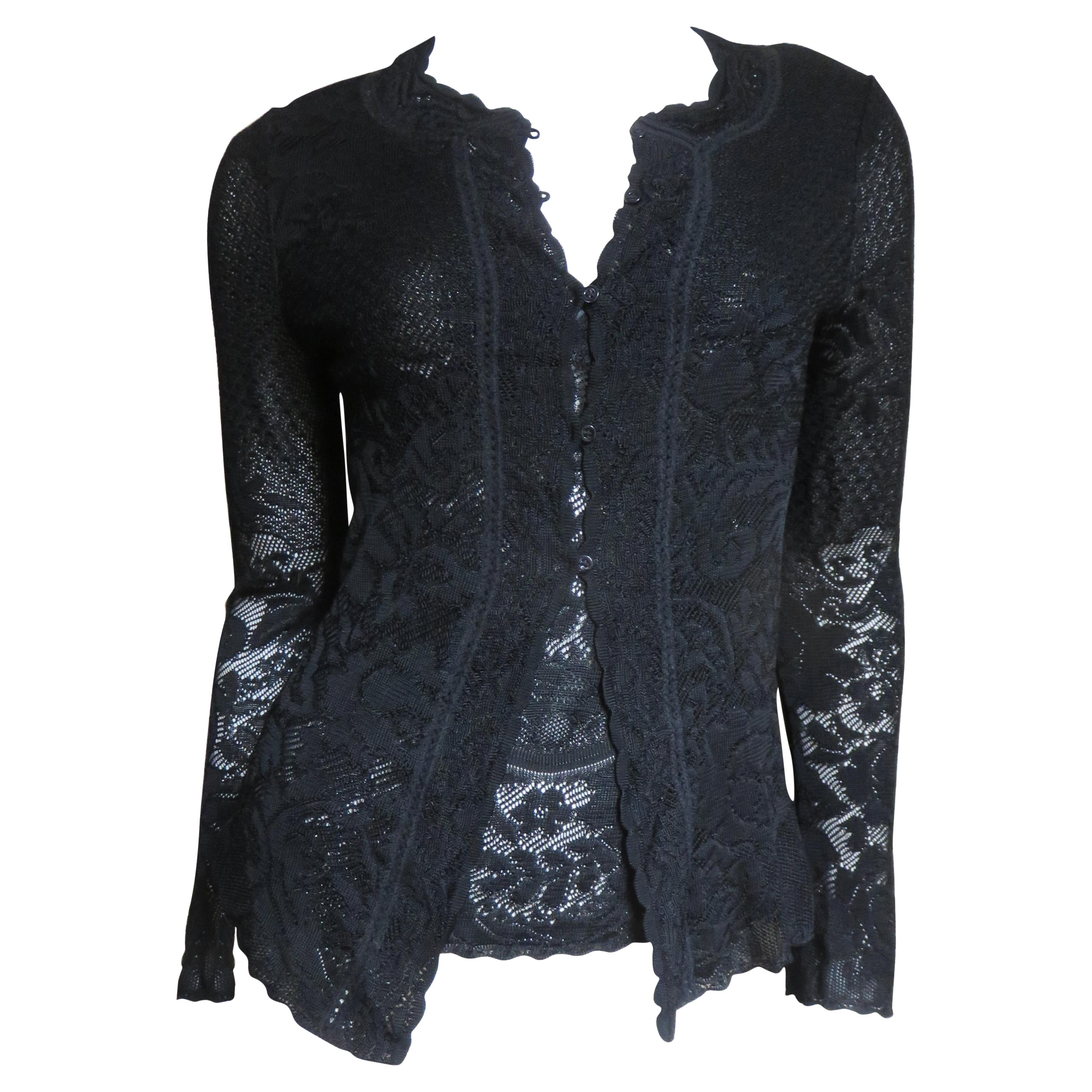 John Galliano Knit Lace Cardigan and 2 Camisoles Set