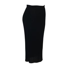 Alaia Black Knitted Mid Length Skirt - Small