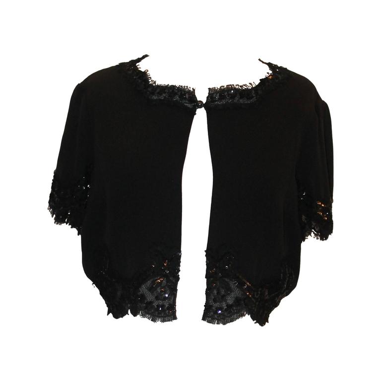 sequin bolero black